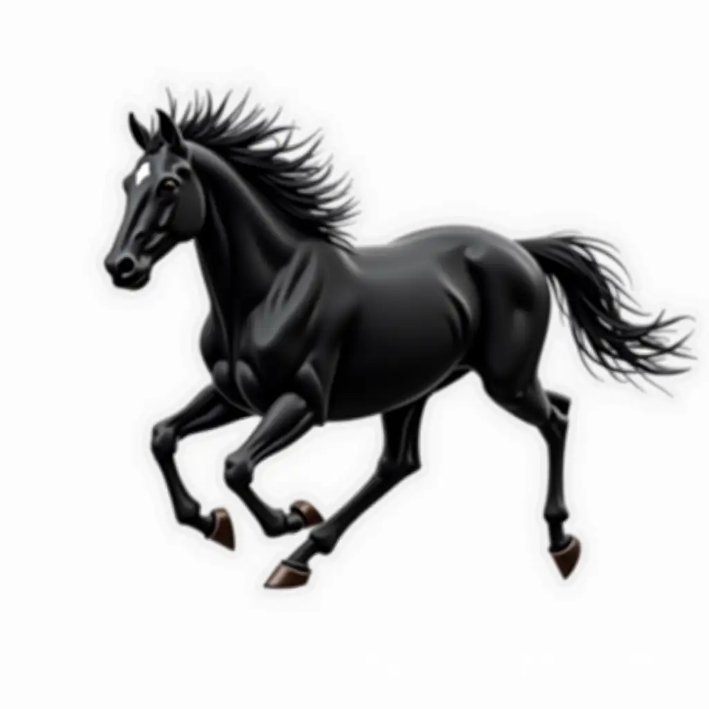 Elegant-Black-Racing-Horse-on-White-Background