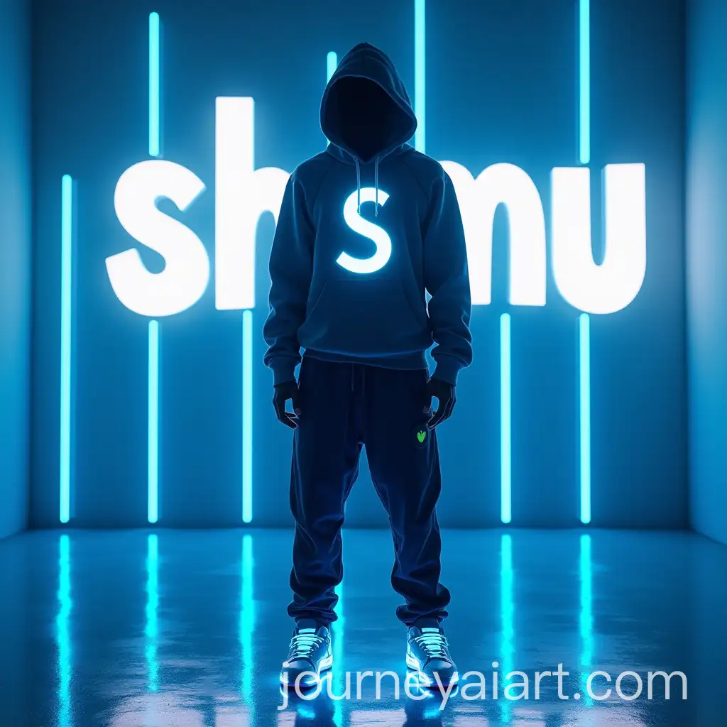 Futuristic-Cyberpunk-Character-with-S-Hoodie-in-NeonLit-Environment