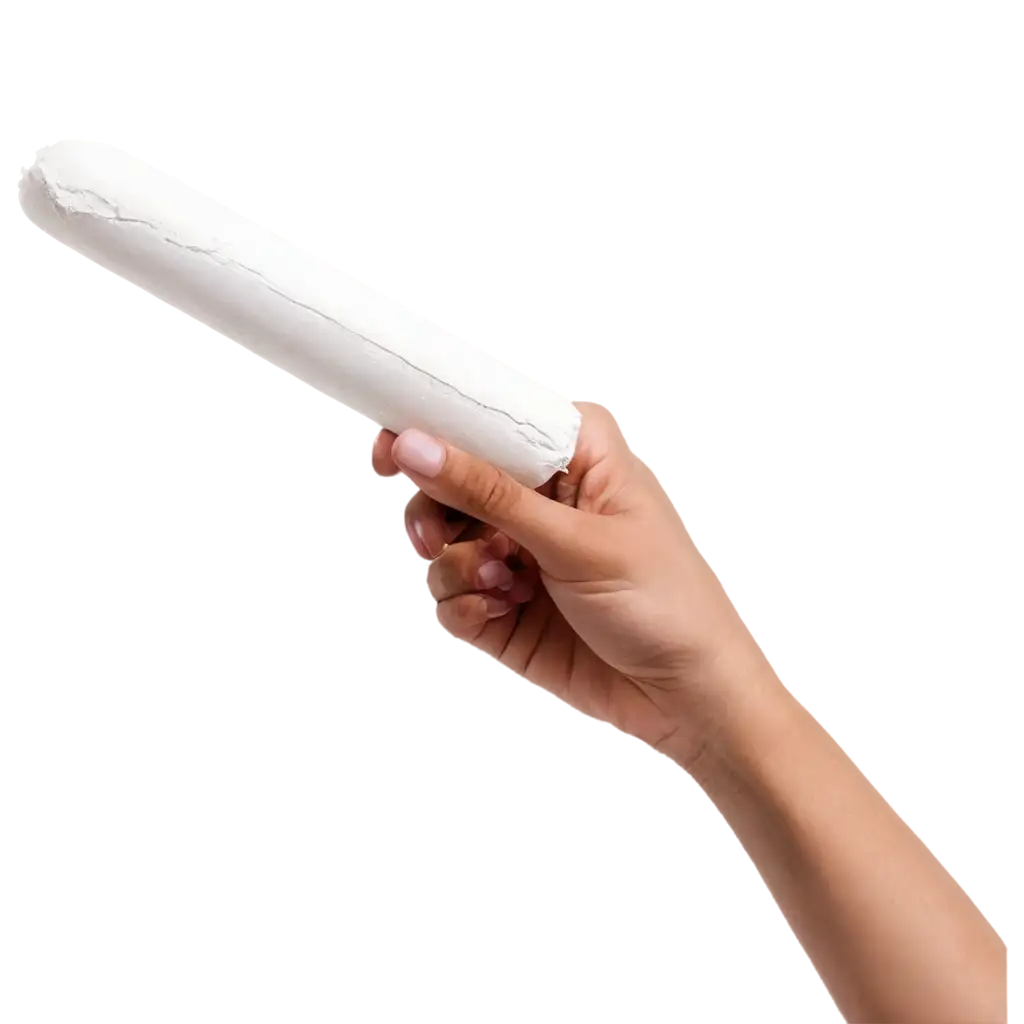 PNG-Image-of-a-Hand-Holding-One-White-Chalk-for-Clear-HighQuality-Visual-Representation