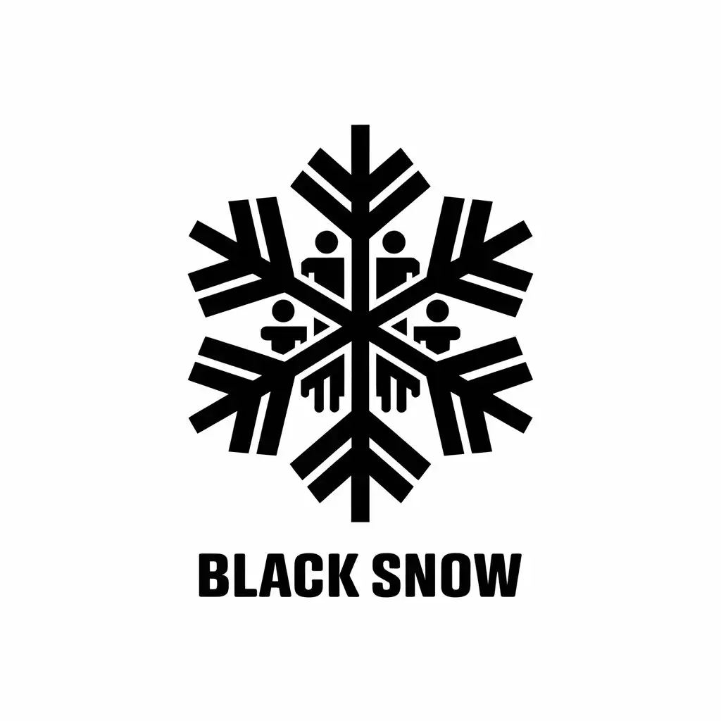 LOGO Design for Black Snow Snowflake Unity Symbol in Moderate Tones