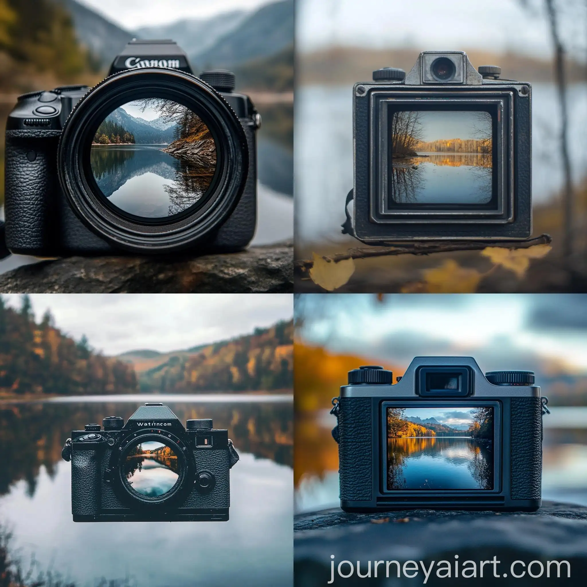 Reflection-of-a-Lake-in-Camera-Lens