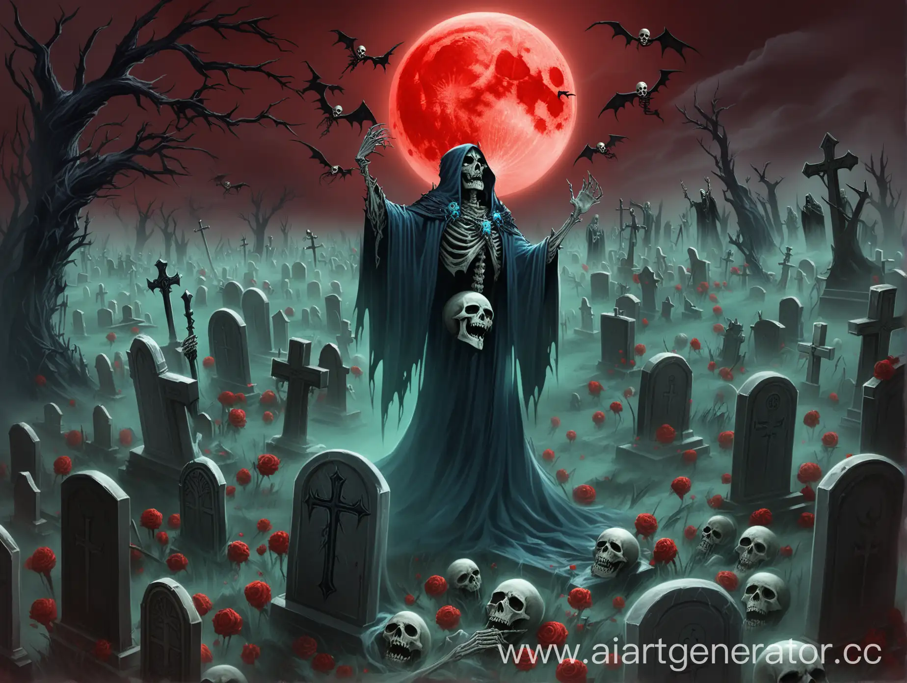 Fantasy-Lich-Uprising-Red-Moon-Graveyard-Scene