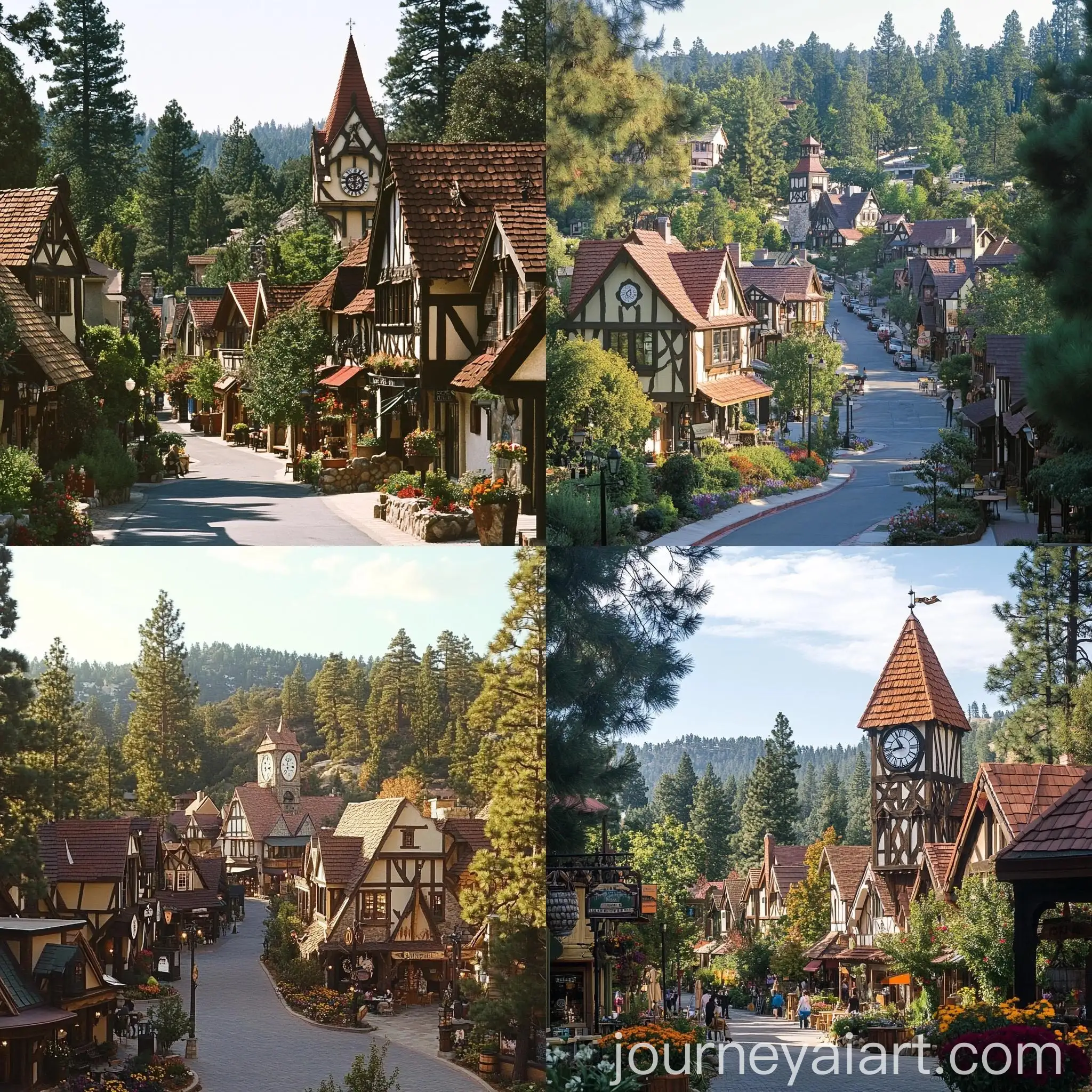 Picturesque-EuropeanStyle-Tudor-Town-in-Forested-Valley