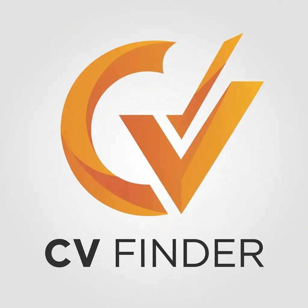 LOGO-Design-for-CV-Finder-Professional-Vector-with-CV-Symbol-on-Clear-Background