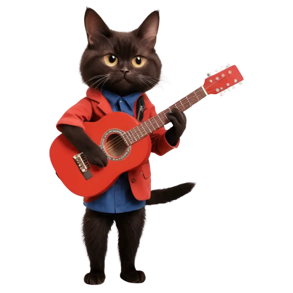 Adorable-Cat-Playing-Guitar-HighQuality-PNG-Image-for-All-Your-Creative-Needs