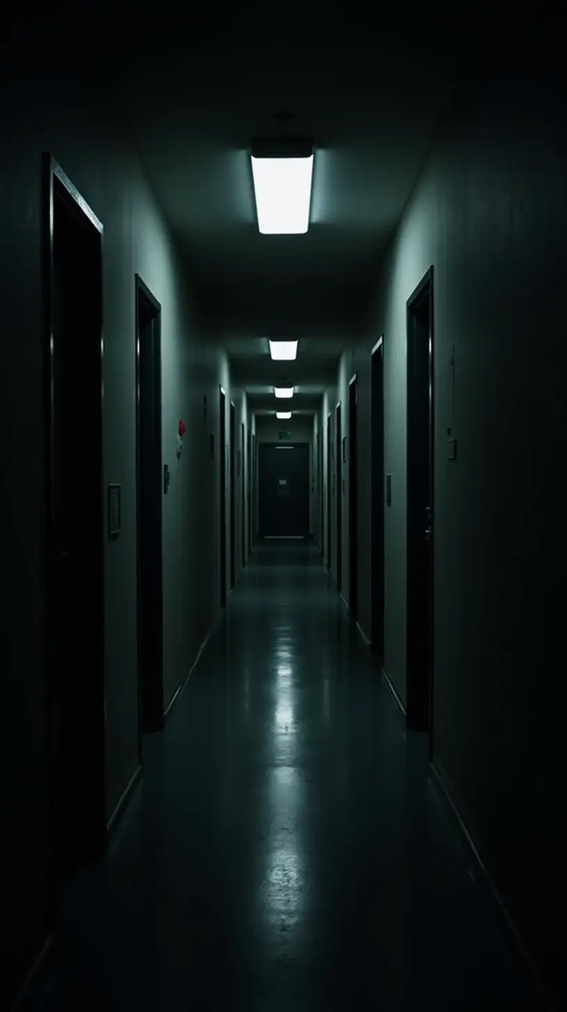 Dimly Lit Corridor Showcasing Impersonal Atmosphere