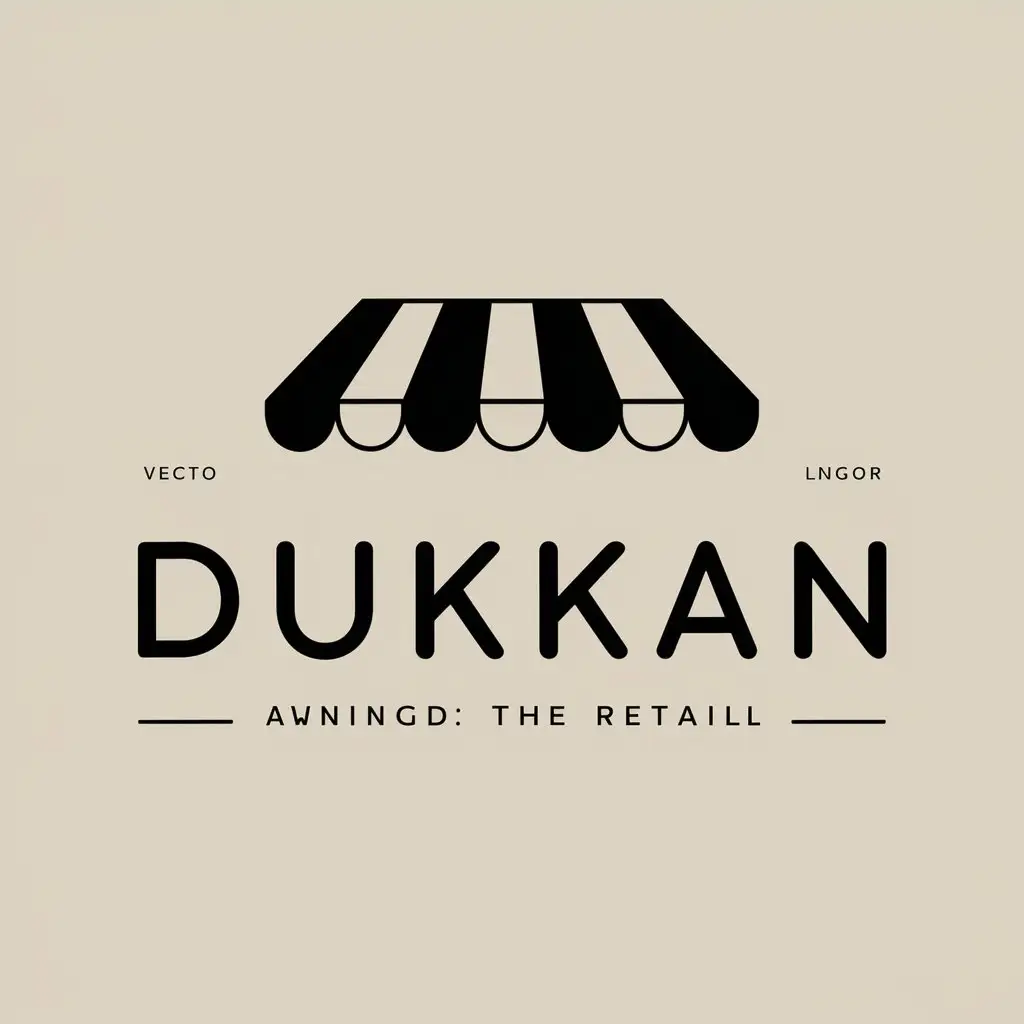 LOGO Design for DUKKAN Minimalistic Awning Symbol in Retail Industry