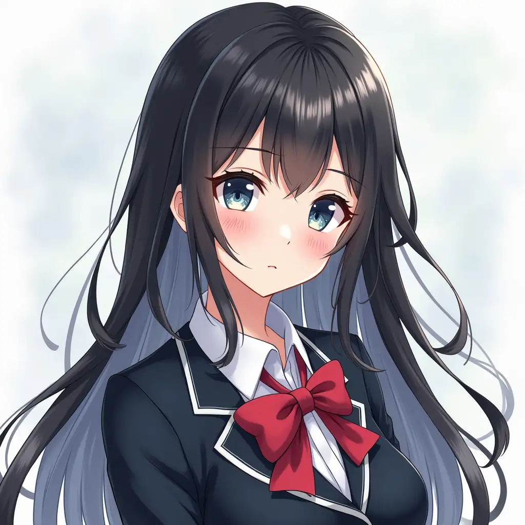 I am a girl and I go to school with my uniform. My hair is very long and the color of my hair is black and the tips of my hair are white and my body is very beautiful and everyone in the school loves me