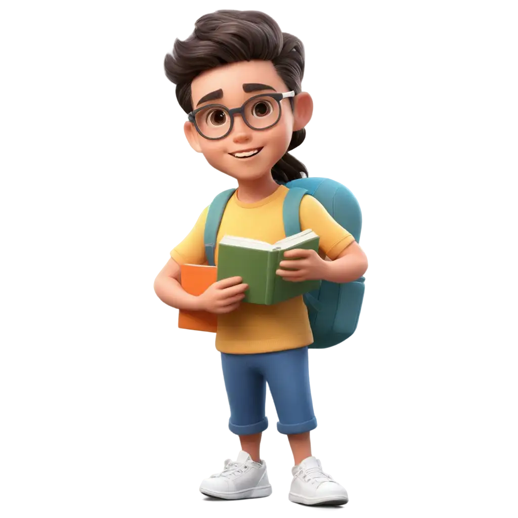 Pixar-3D-Style-Kids-with-Book-SLR-PNG-HighQuality-Image-for-Creative-Projects