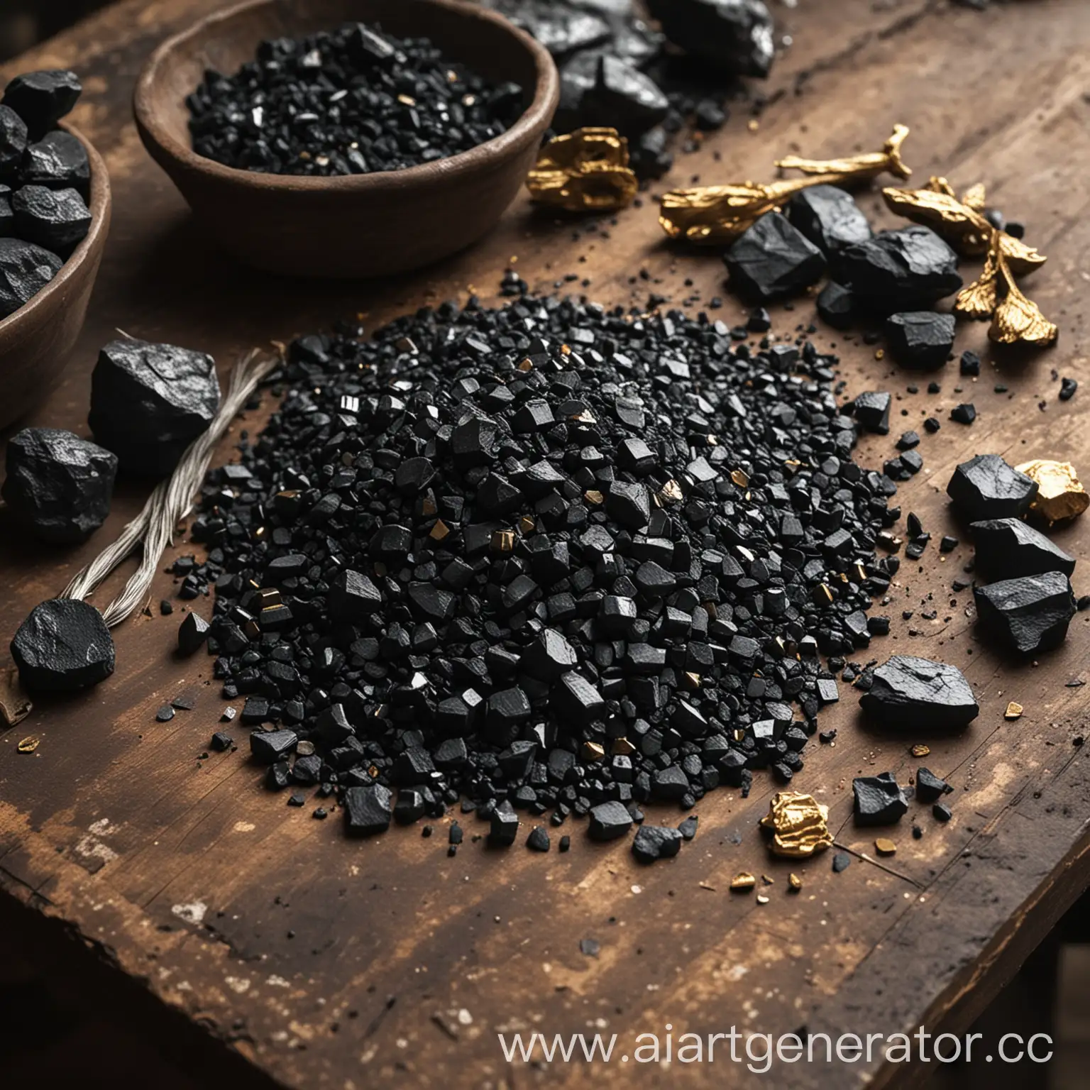 Coal-on-Jewelry-Workshop-Table-Black-Gold-in-Craftsmanship