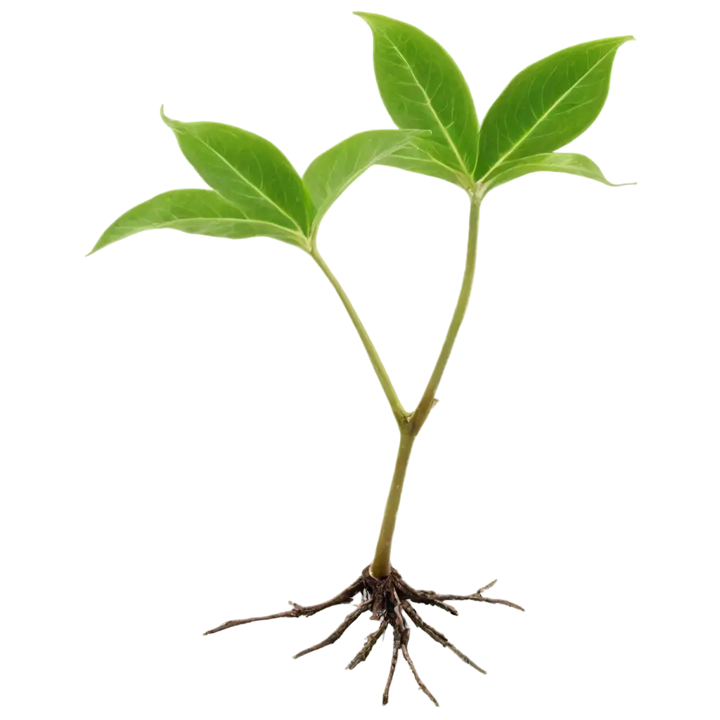 Plant-PNG-Image-with-Stem-Leaves-Flower-and-Roots-HighQuality-Transparent-Design