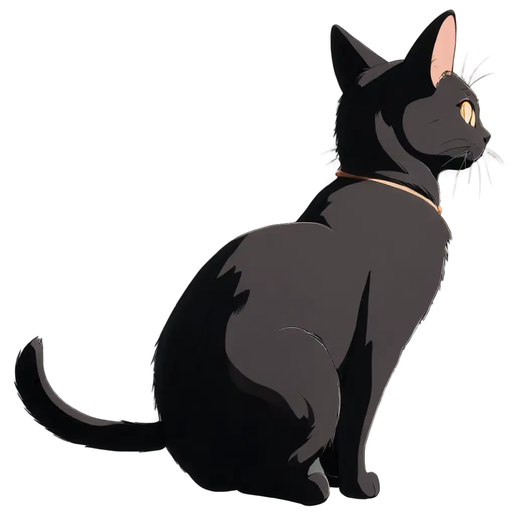 Anime-Cat-from-Back-HighQuality-PNG-Image-for-Versatile-Use