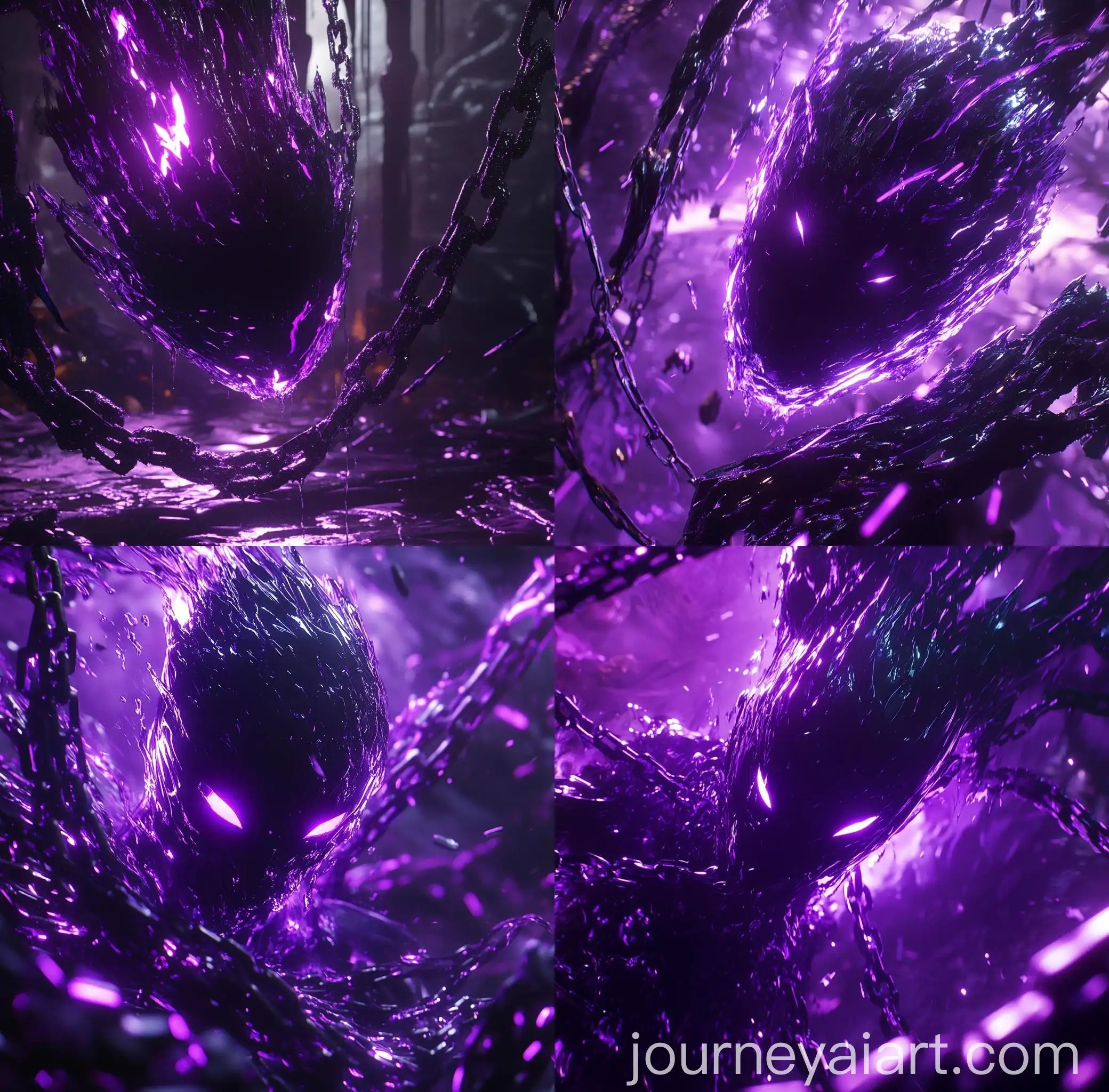 Dark-Purple-Glass-Sculpture-Illuminated-by-Purple-Light