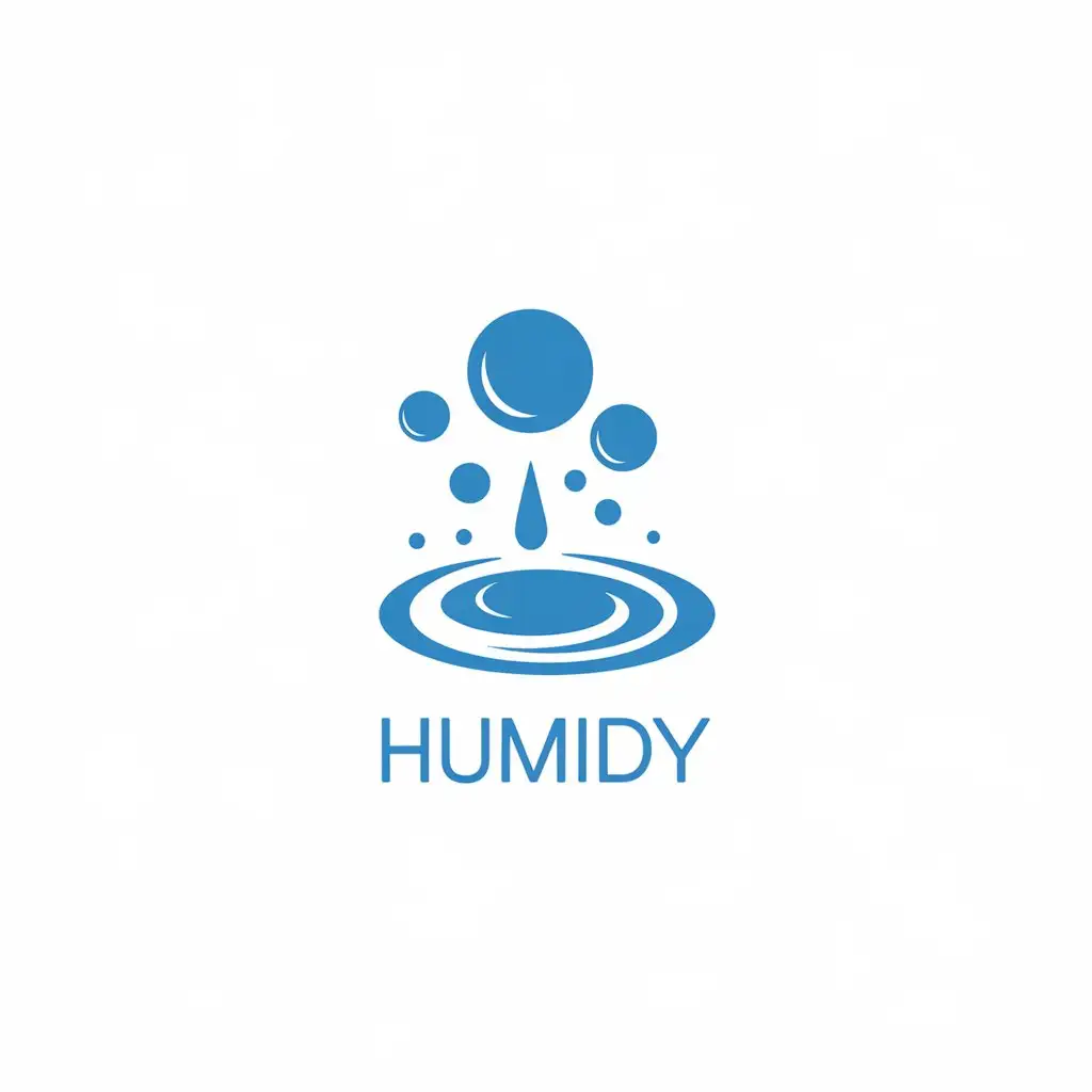 LOGO Design for Humidy Minimalistic Water and Fog Theme for Home Family Industry