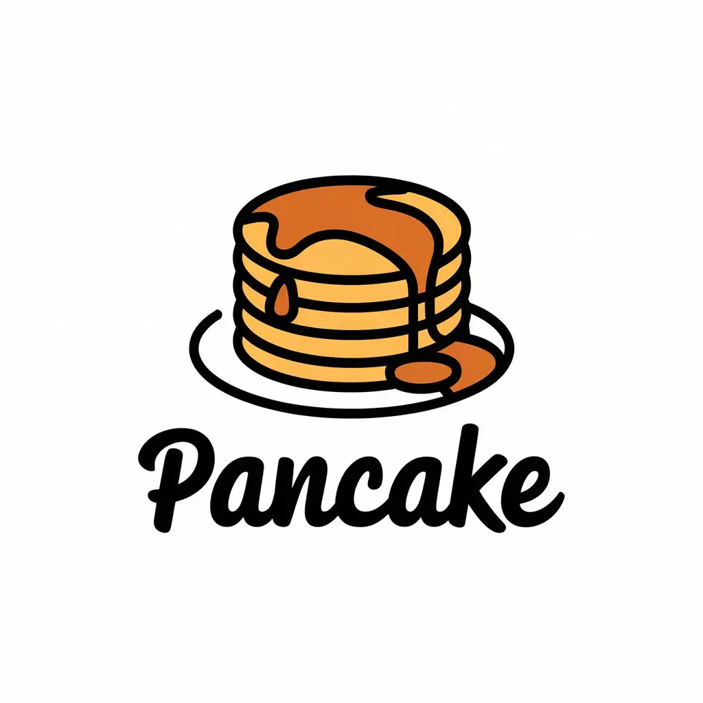 LOGO Design for Pancake Vector Art with Crisp Text and Clean Aesthetics