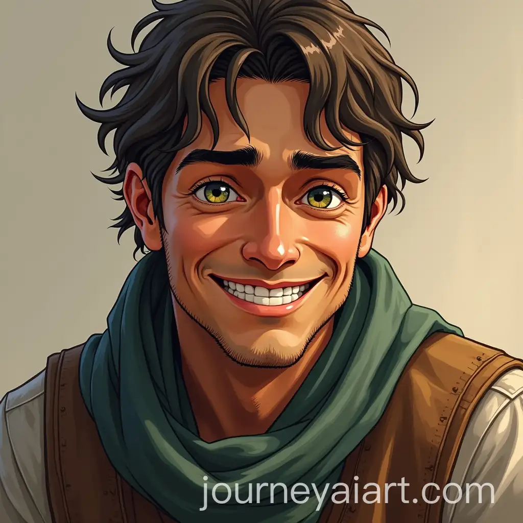 Smirking-Man-with-Tan-Skin-and-Blue-to-Yellow-Eyes-Wearing-Scarf