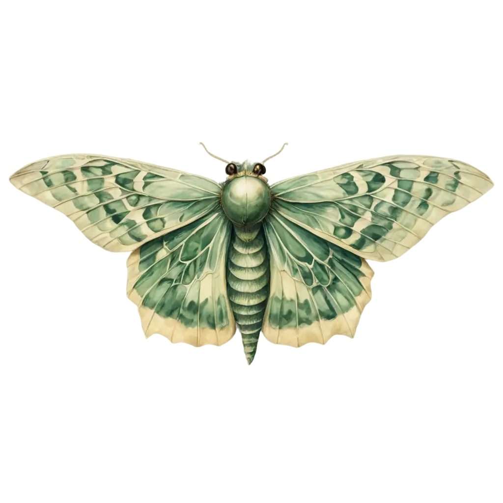 HighResolution-Green-Moth-PNG-with-Symmetrical-Wings-and-Intricate-Patterns-Perfect-for-Botanical-and-Entomology-Art-Projects