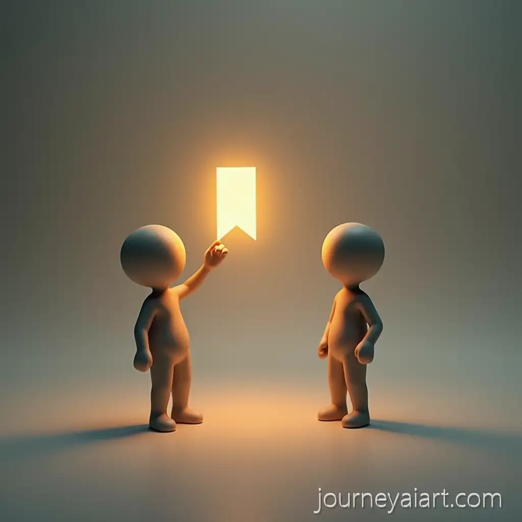 Stick-Figures-InteractingAI-Art-Prompt-Expansion-with-Floating-Bookmark-Icon-in-Digital-Space