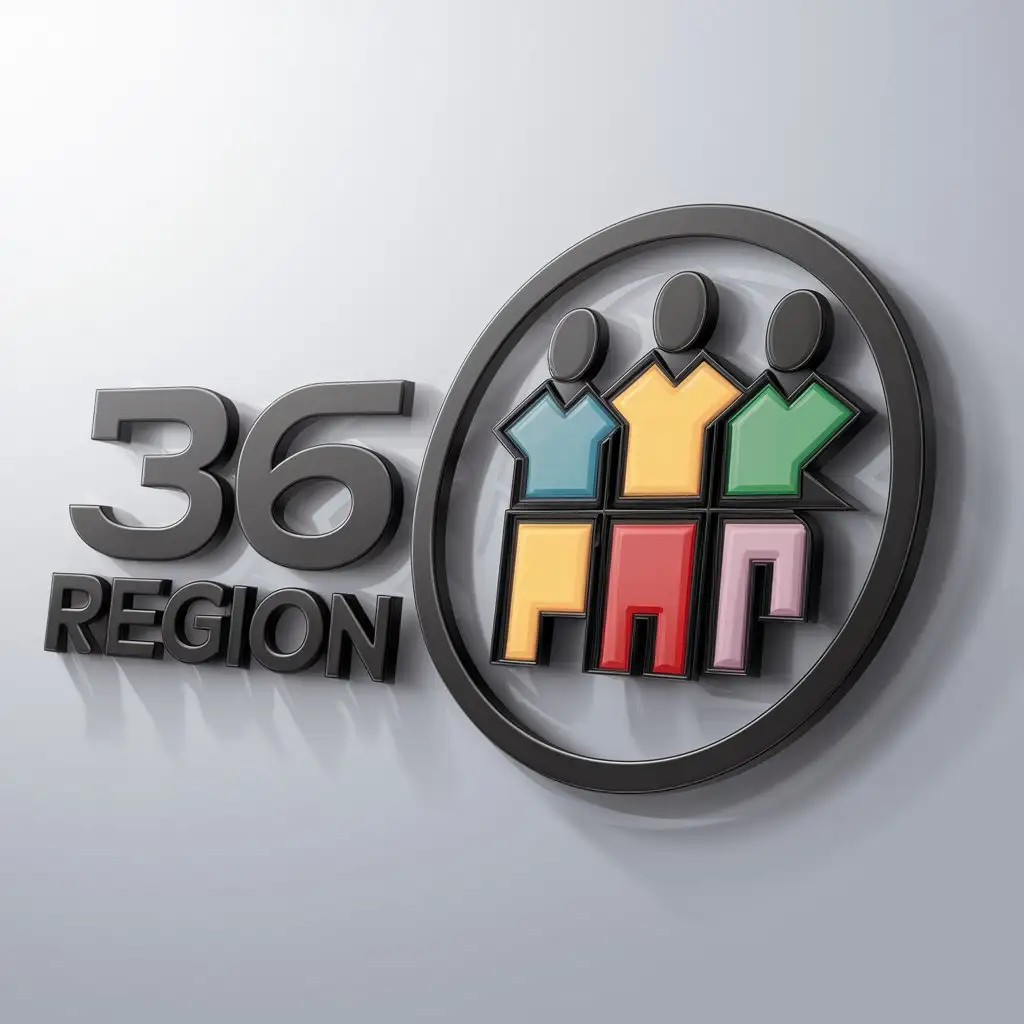 a logo design,with the text "36 region", main symbol:Rap group 36 region,Moderate,be used in Music industry,clear background