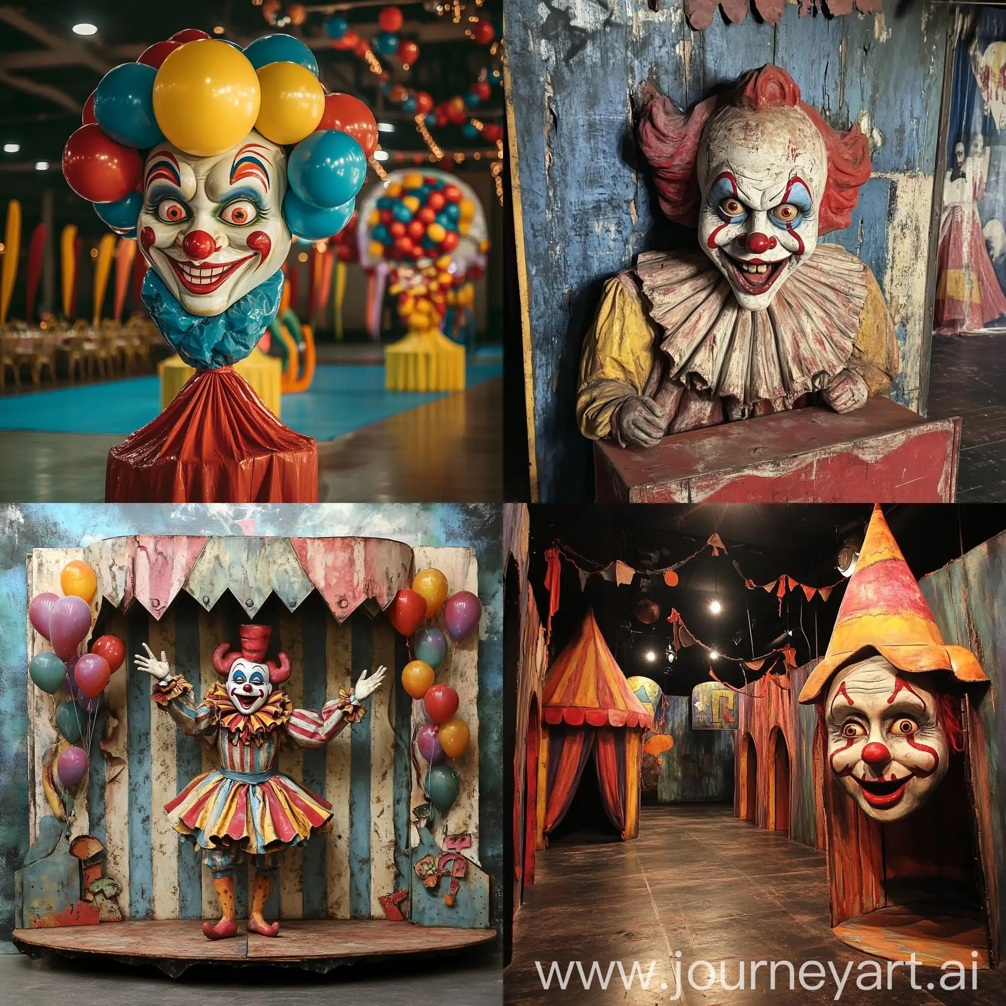 Colorful-Clown-Show-Decorations-in-Vintage-Style