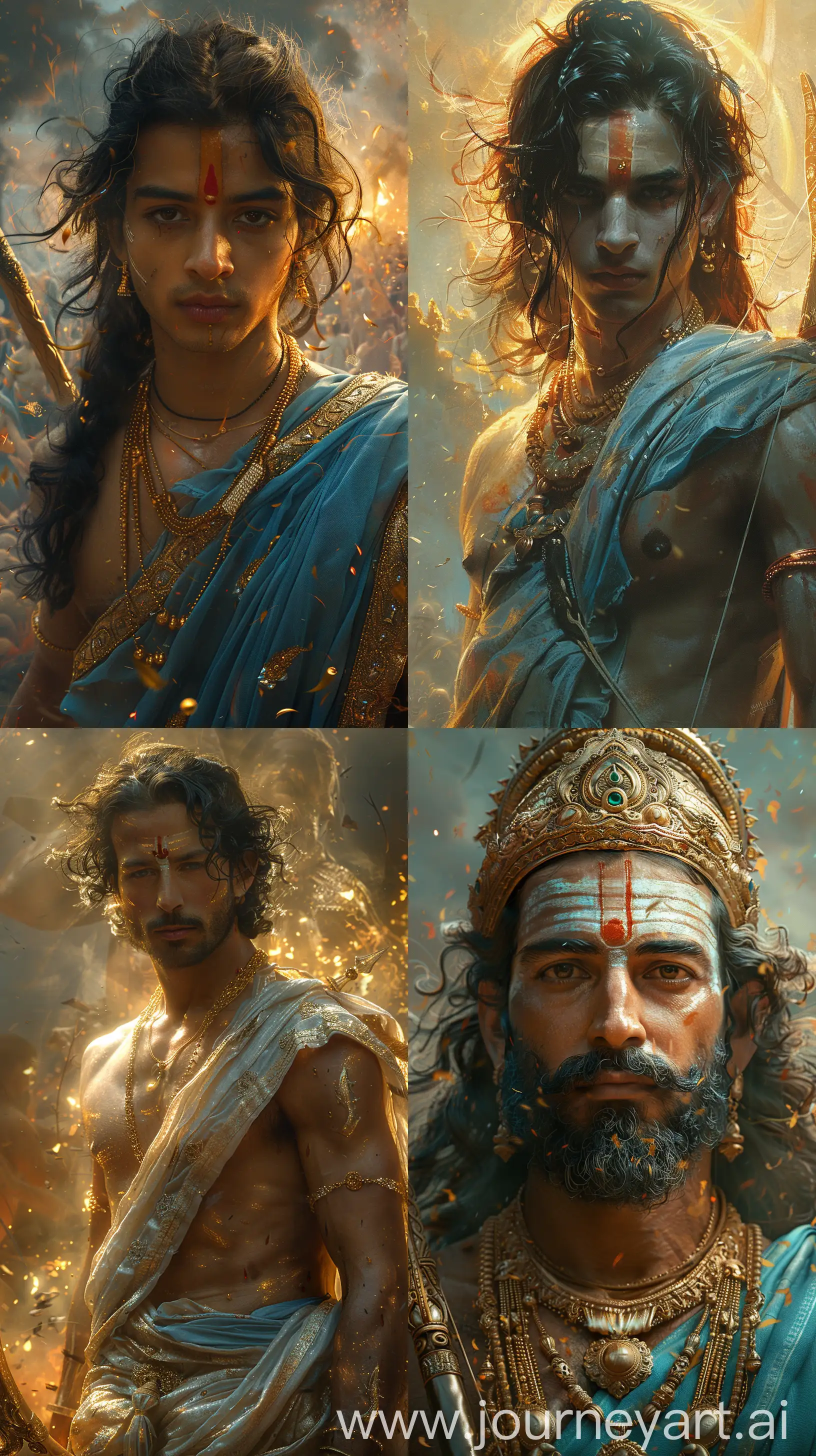 Divine-Hindu-God-Shree-Rama-in-Regal-Attire-on-Celestial-Battlefield