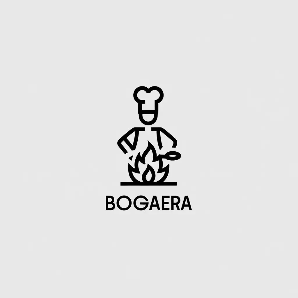 LOGO-Design-for-BOGAERA-Minimalistic-Vector-Logo-with-Chef-Hat-and-Cooking-Tools-Theme