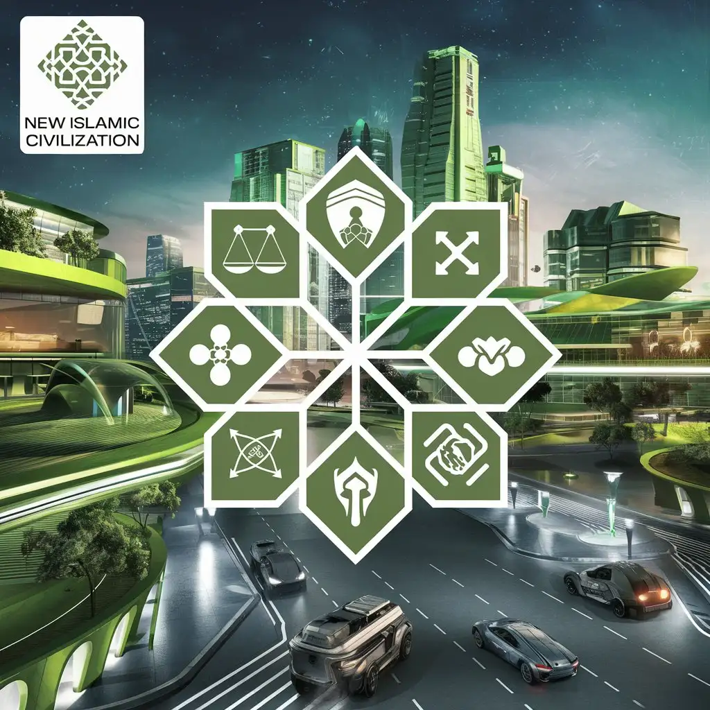 New Islamic Civilization Symbolizing Justice Green Technology and Moral Values