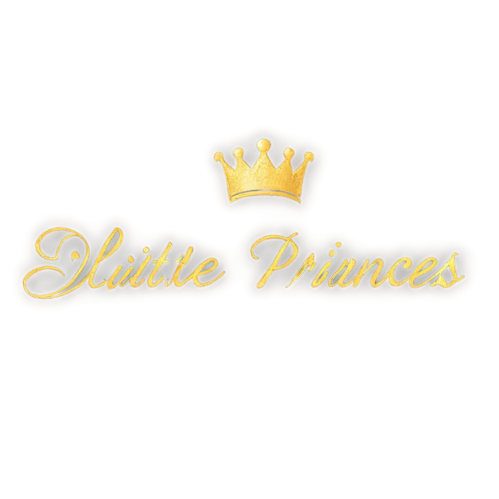 PNG-Image-Creation-Little-Princess-TShirt-Logo-with-Crown-in-Gold-Letters-and-Black-Shadow