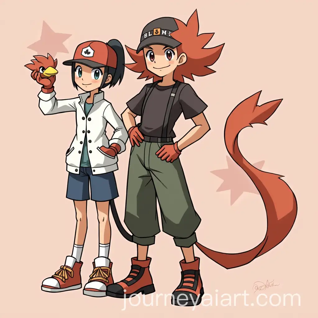 Pokemon-Trainer-Blaine-with-Magmar-in-the-Style-of-Mitsuhiro-Arita