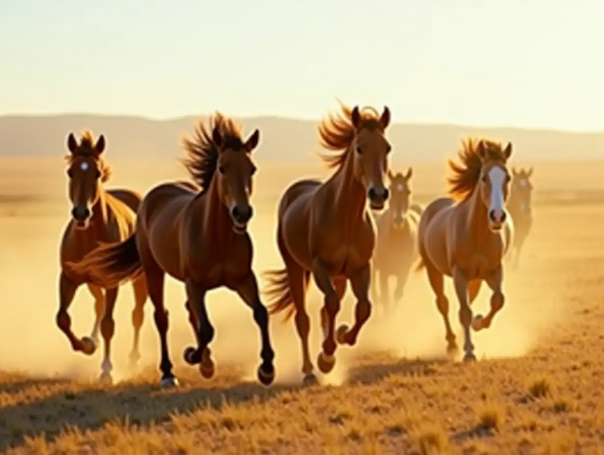 Wild-Mustangs-Racing-Across-the-Steppe-in-Freedom-and-Power