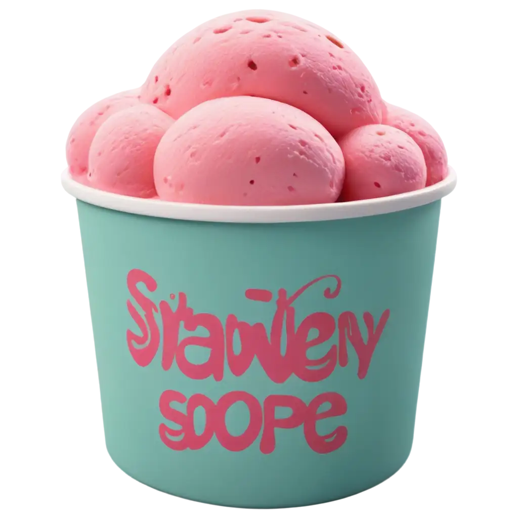 Realistic-3DRendered-PNG-Ice-Cream-Packaging-for-Strawberry-Flavor-Bliss-Scoops-Tub-Design