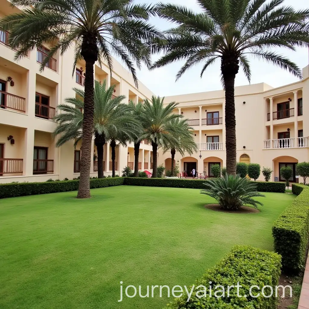 Elegant-Garden-with-RABIA-HOTEL-Signage-Displayed