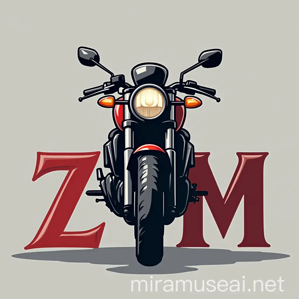 Online Motorcycle Parts Store Logo Design with ZM and Motorcycle Head