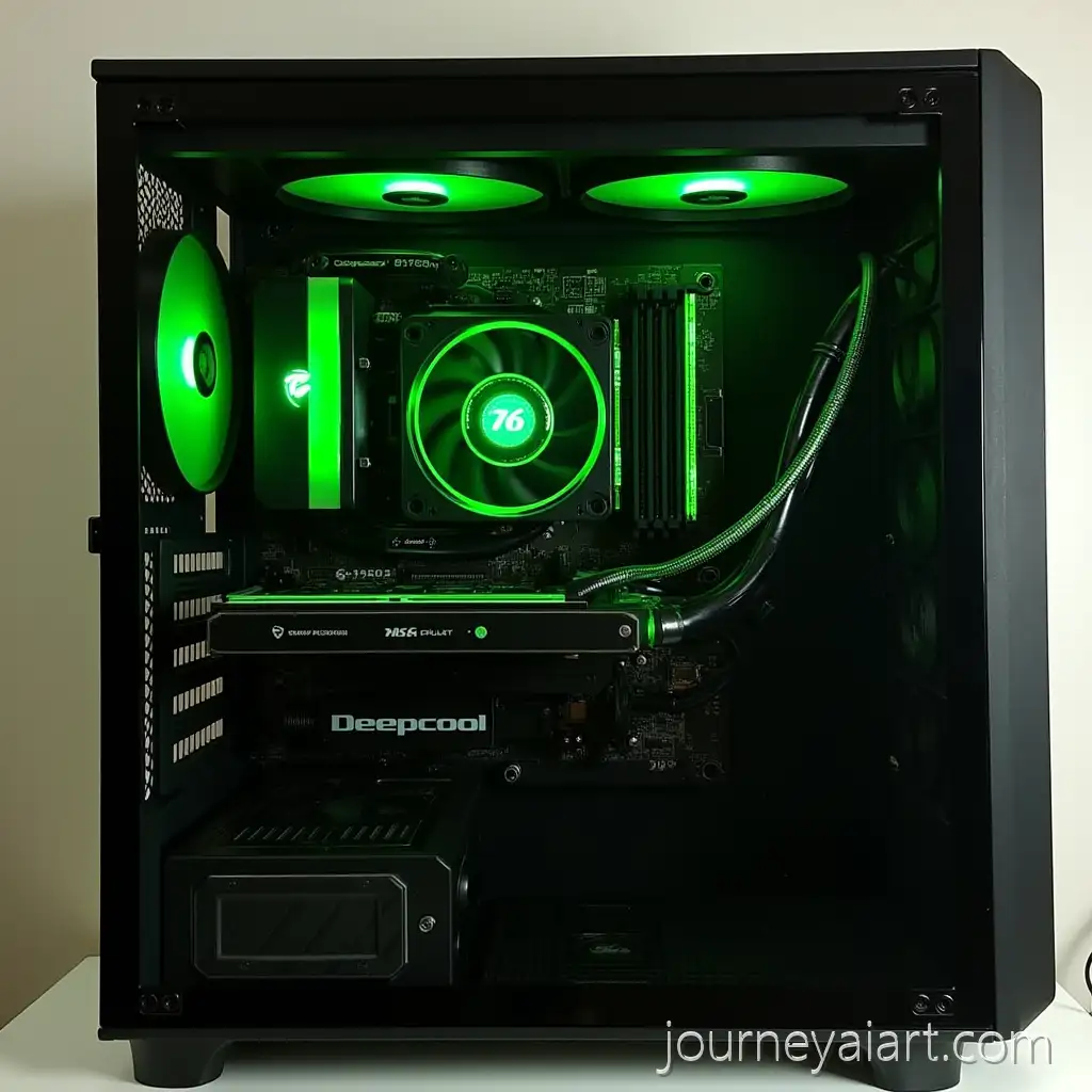 Sleek-GreenThemed-Deepcool-CH370Greenthemed-PC-build-Case-with-Custom-Build-and-RGB-Lighting