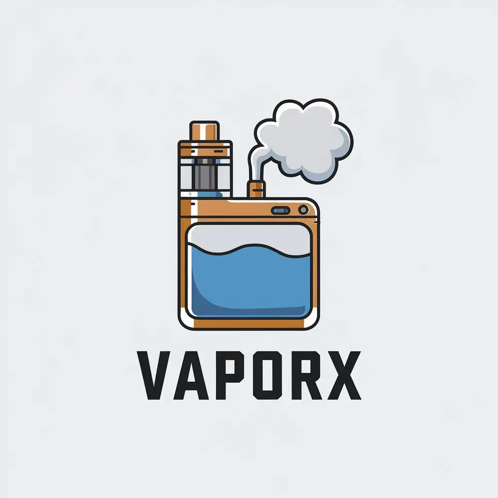 LOGO Design for VaporX Minimalistic Vape Theme with Clear Background