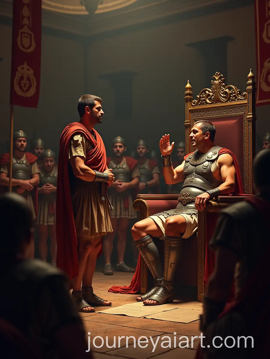 Dramatic-Roman-Engineer-and-Consul-Scene-in-Military-Tent