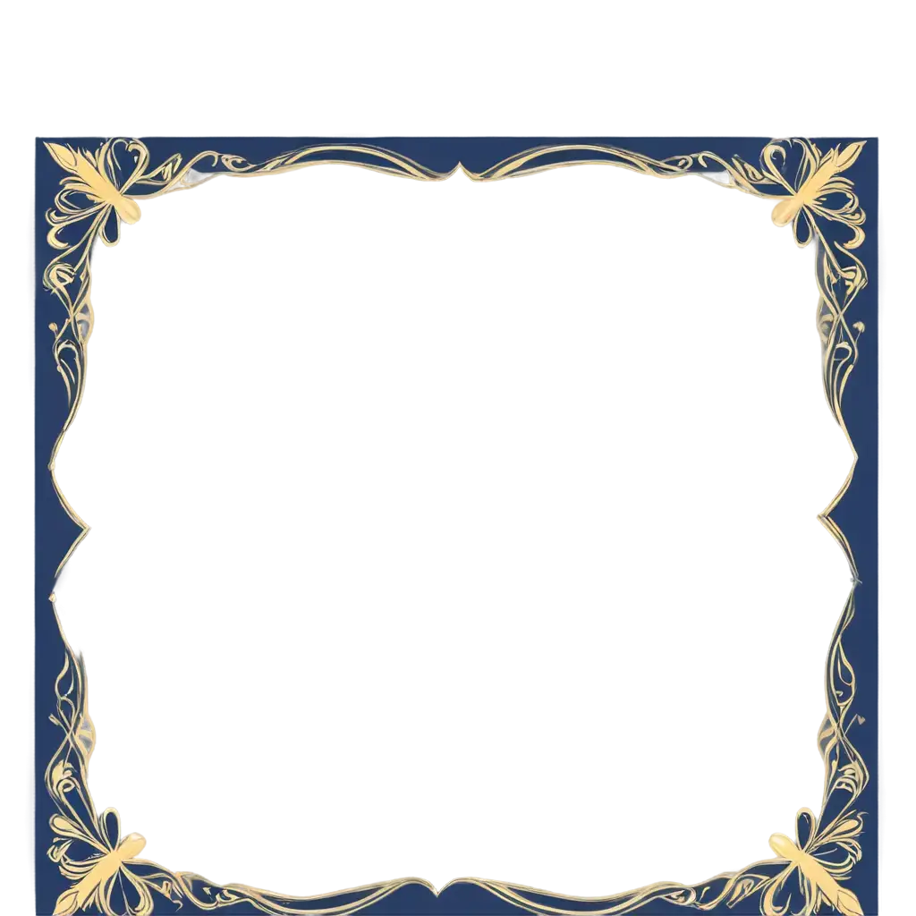 PNG-Image-of-Classic-Frame-with-Certificate-Design-Navy-Yellow-and-Blue-Pattern