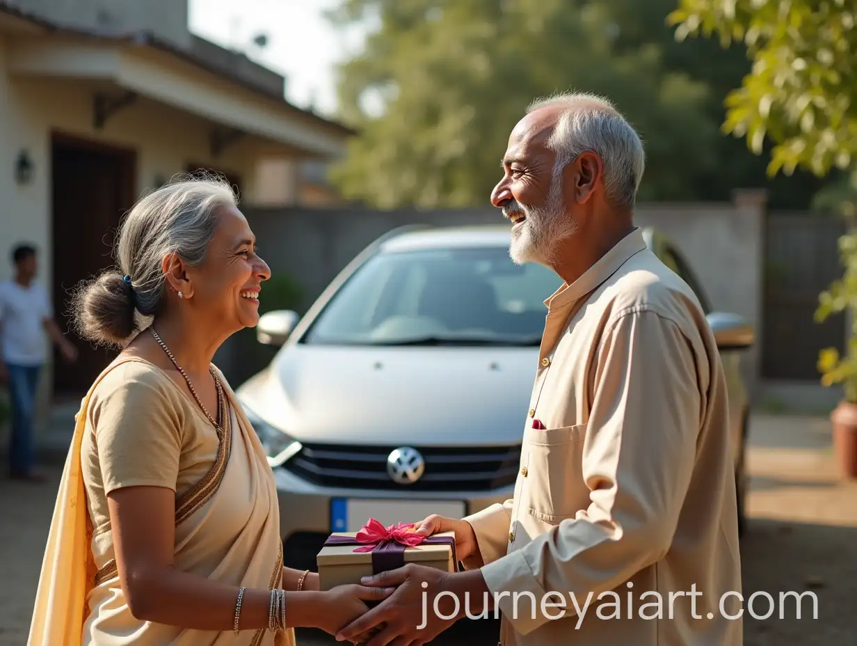 Happy-Indian-Family-Celebrating-NewAI-Art-Prompt-Expansion-Car-in-Front-of-Their-Home