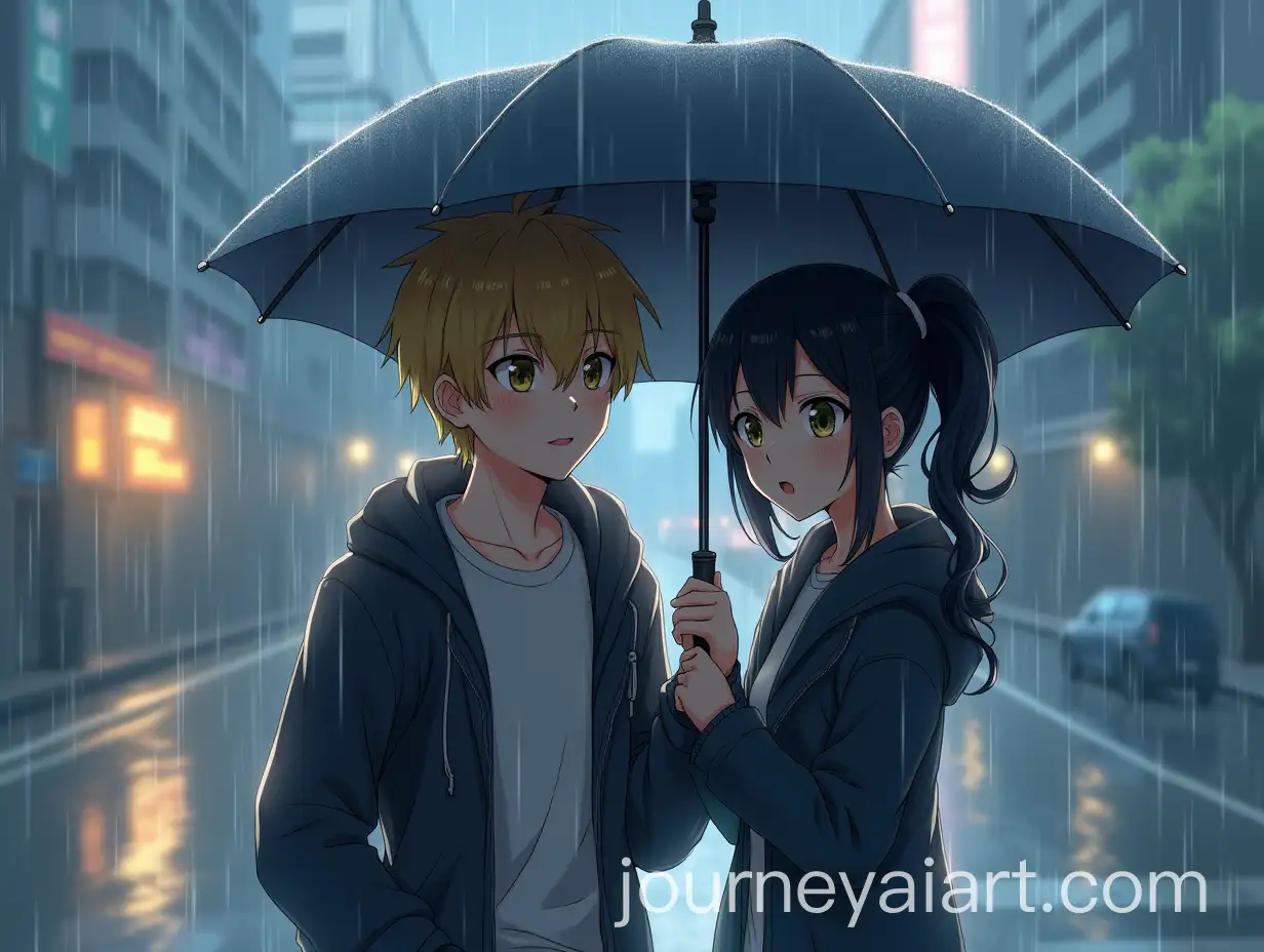 Anime-Couple-in-Rainy-Scene-with-Umbrella