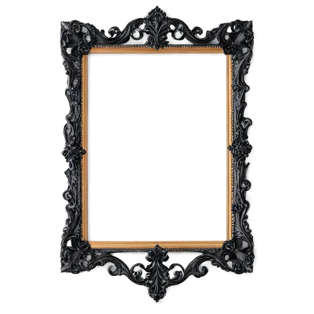 Elegant-Black-Frame-PNG-HighQuality-Transparent-Image-for-Versatile-Use