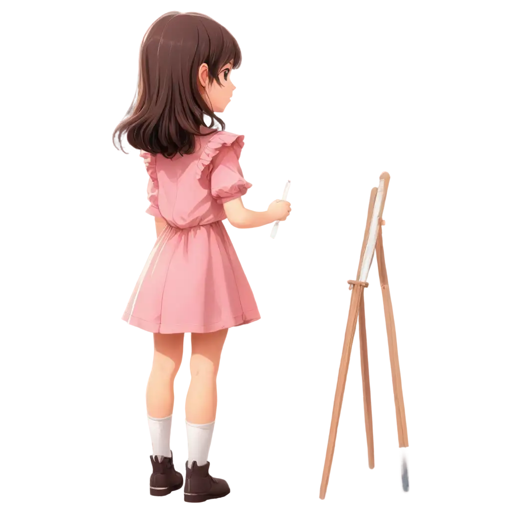 Adorable-Anime-Girl-in-Pink-Dress-Drawing-PNG-Sweet-Character-Illustration