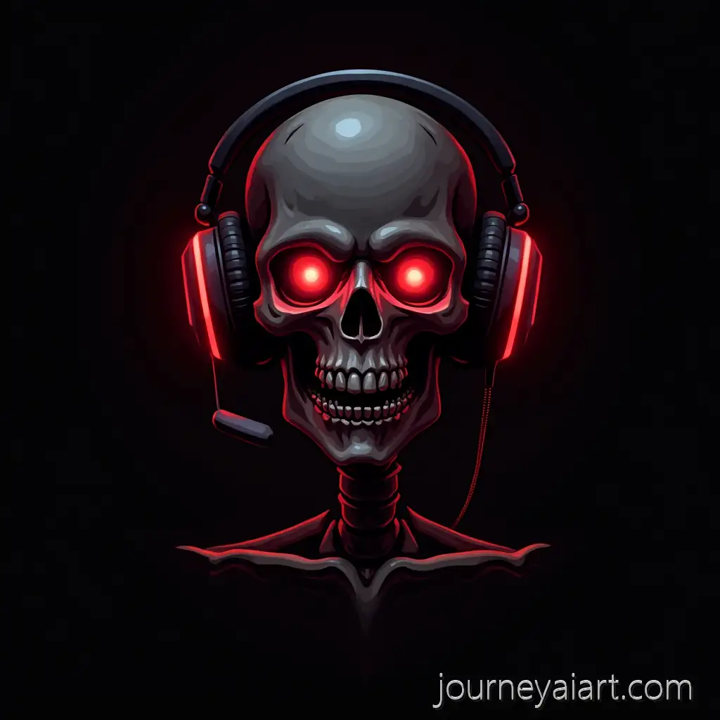 Immortal-Gamer-YouTube-Channel-Logo-Featuring-Skeleton-with-Gaming-Headset-and-Glowing-Red-Eyes