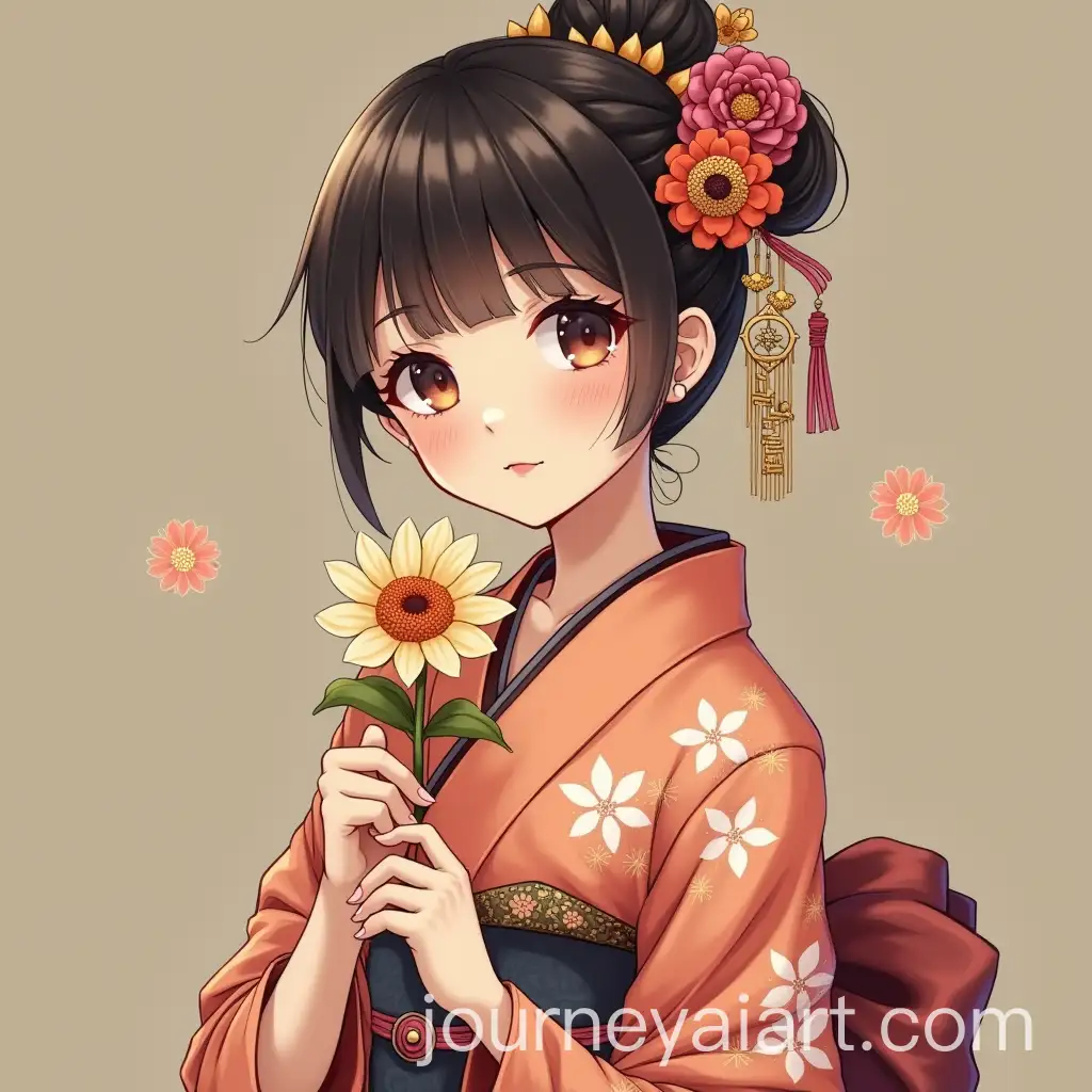 Elegant-Asian-Girl-in-Kimono-Holding-a-Flower