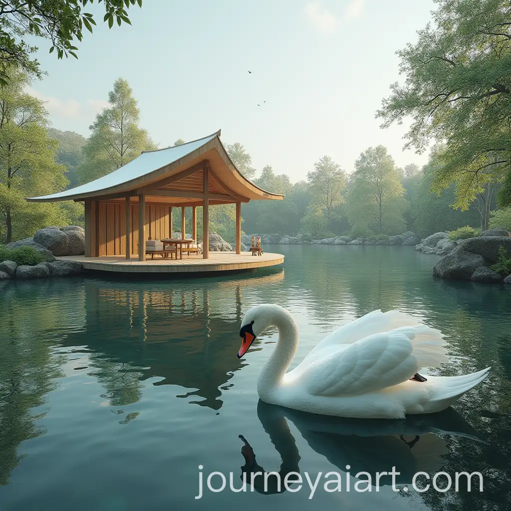 Elegant-SwanLike-Pavilion-at-Sunset