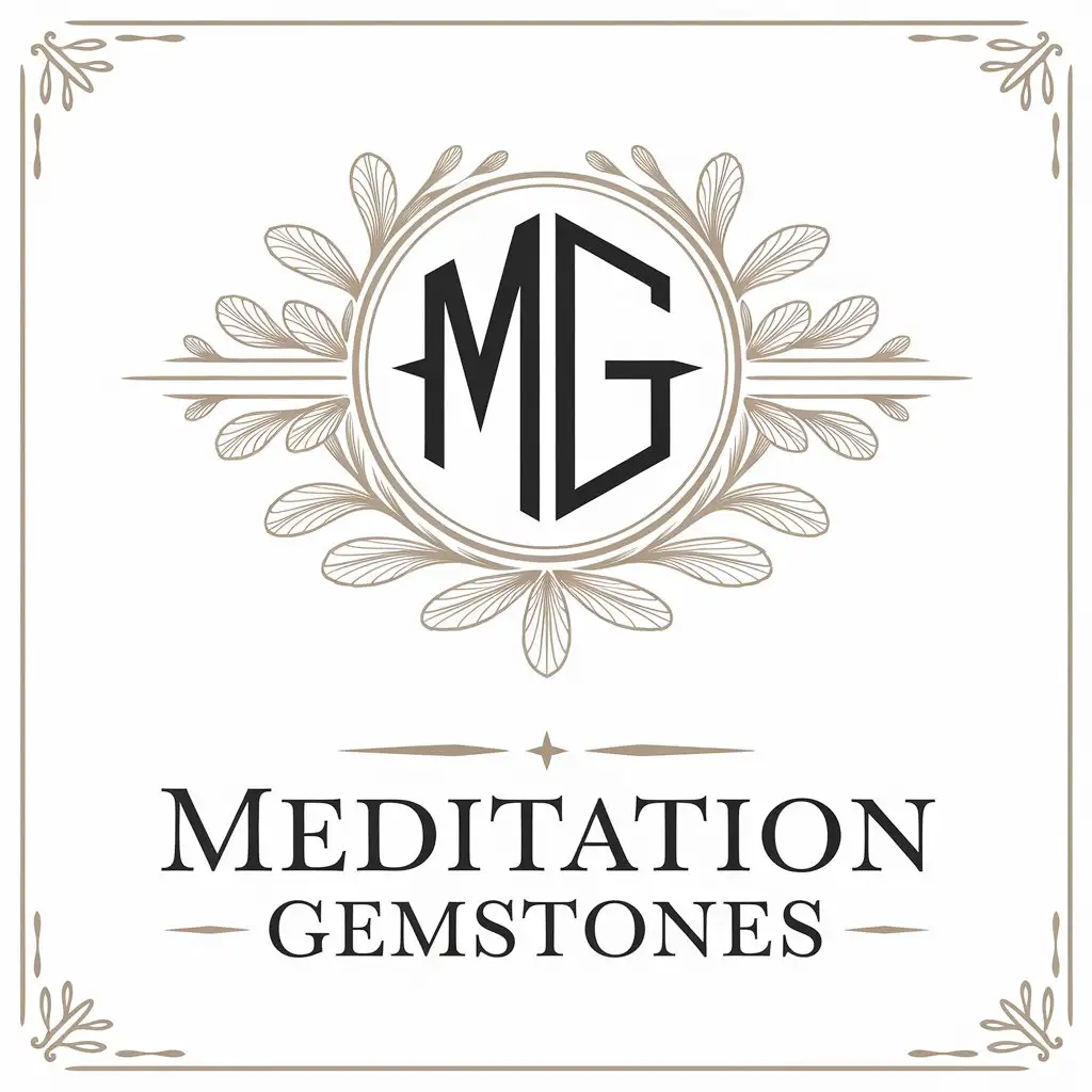 LOGO Design for MG Meditation Gemstones Elegant Monogram with Luxurious Colors