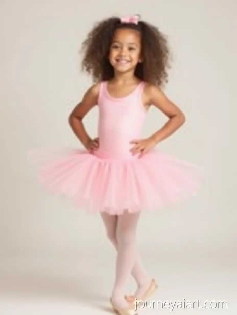 Ballerina-Girl-in-Pink-Dress-SmilingBallerina-girl-in-pink-on-Light-Background