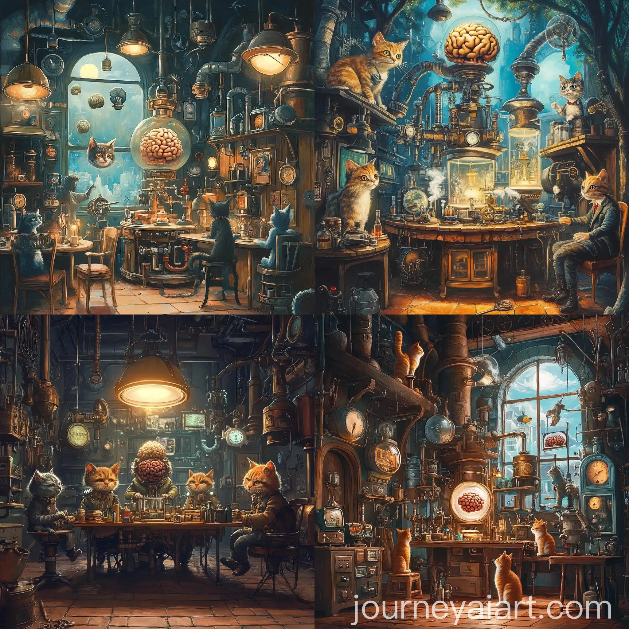 Steampunk-Cat-Brain-Laboratory-with-Eccentric-Inventors
