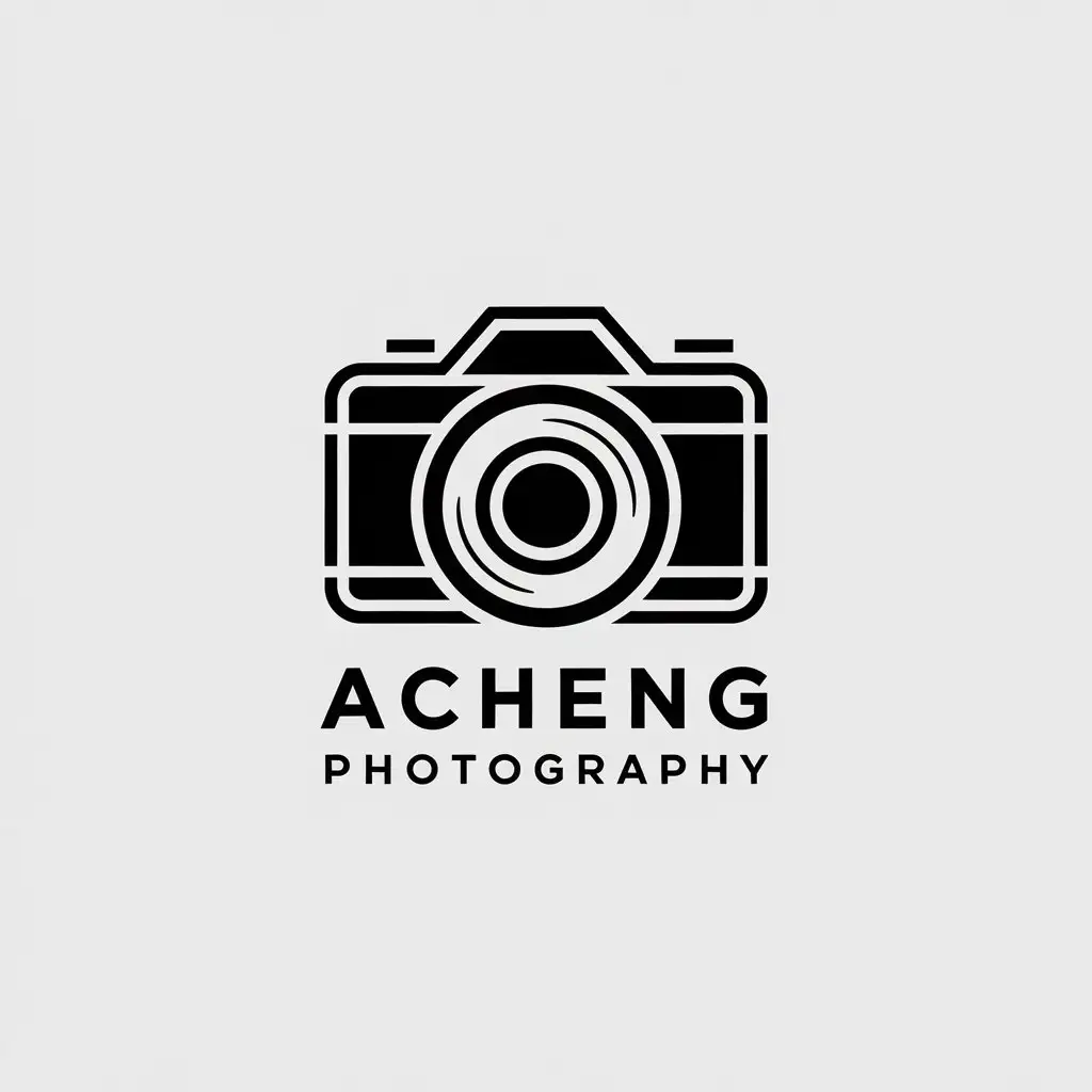 LOGO-Design-For-Acheng-Photography-Minimalistic-Camera-Symbol-on-Clear-Background