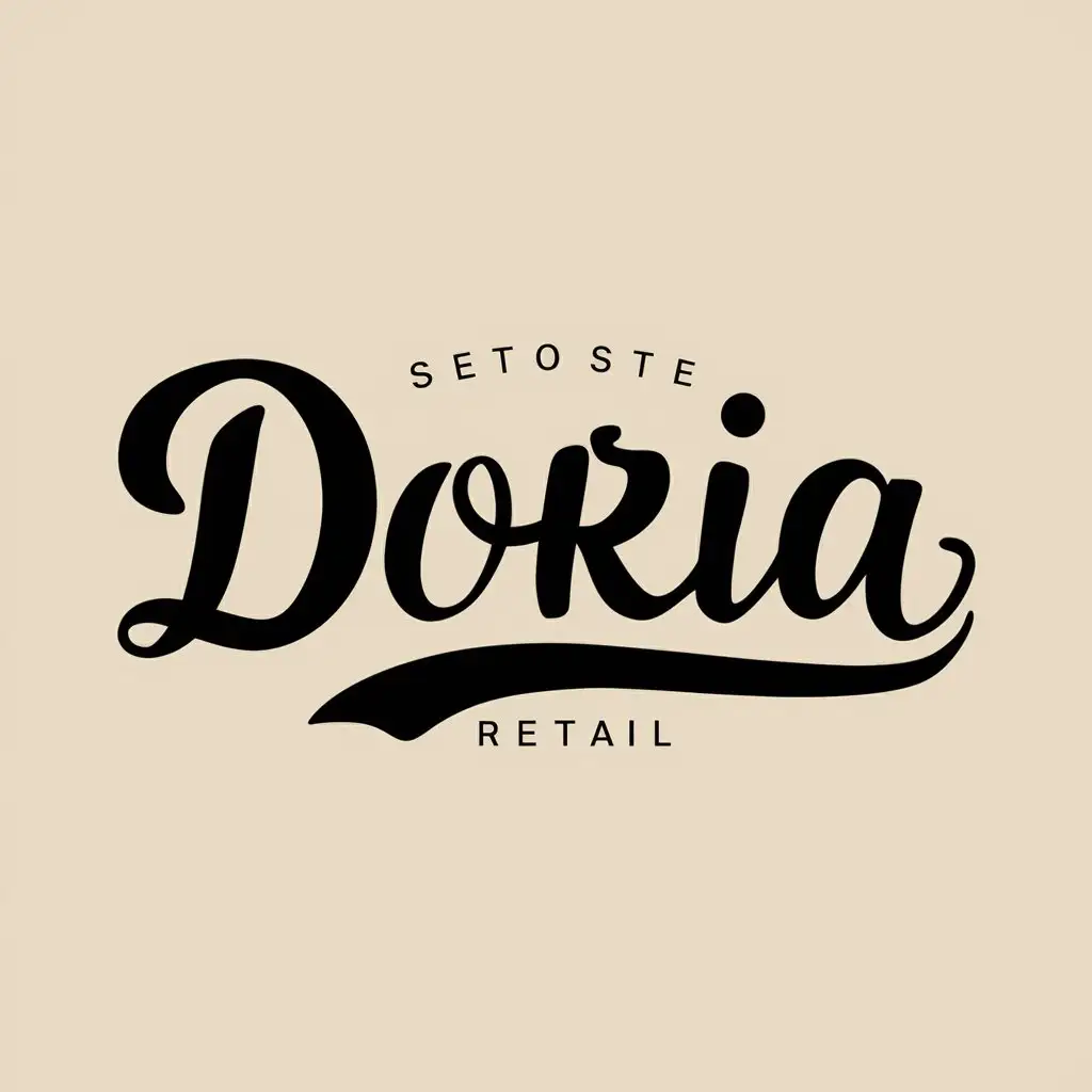 LOGO-Design-for-DORIA-Elegant-Calligraphy-Font-in-Black-for-Retail-Branding