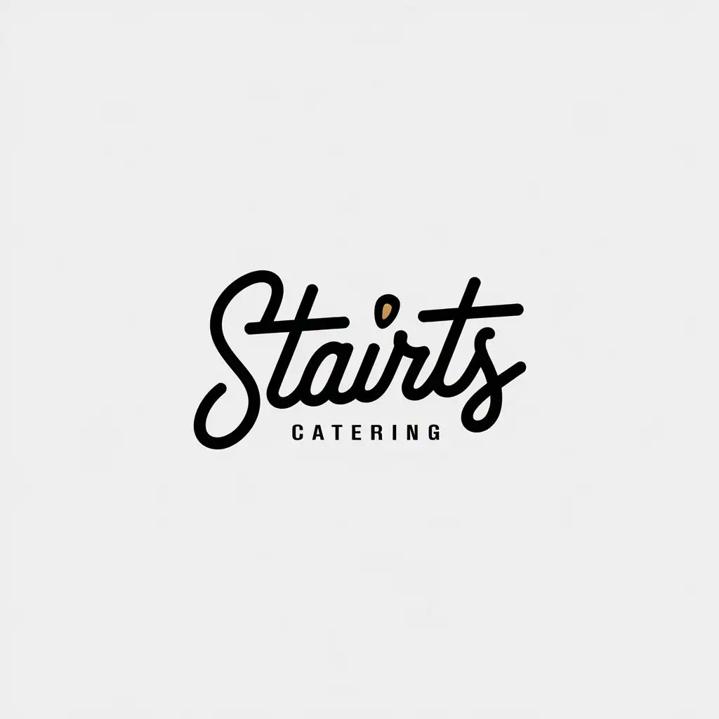 a vector logo design,with the text "stairts", main symbol:handwrite gilding slim body English,Minimalistic,be used in catering industry,clear background